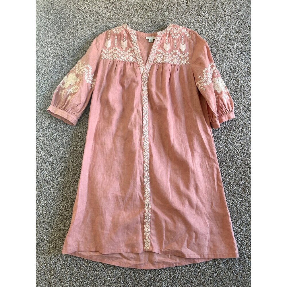 Sundance Rosewood Embroidered V-Neck Midi Dress - Picture 5 of 14